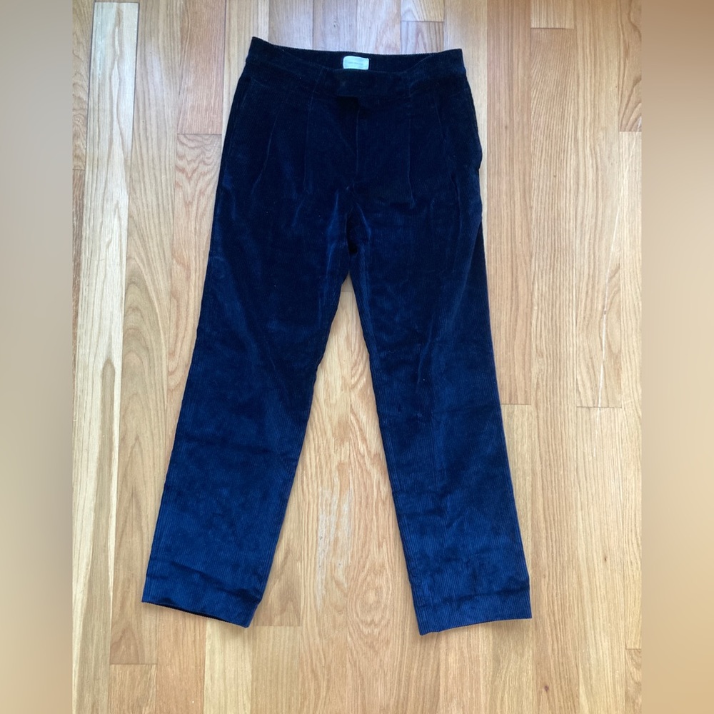 Aime Leon Dore Navy Double Pleated Corduroy Trousers size M